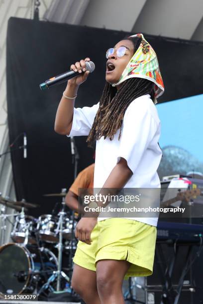 Koffee performs during Toronto's Festival Of Beer at Bandshell Park on July 30, 2023 in Toronto, Ontario.