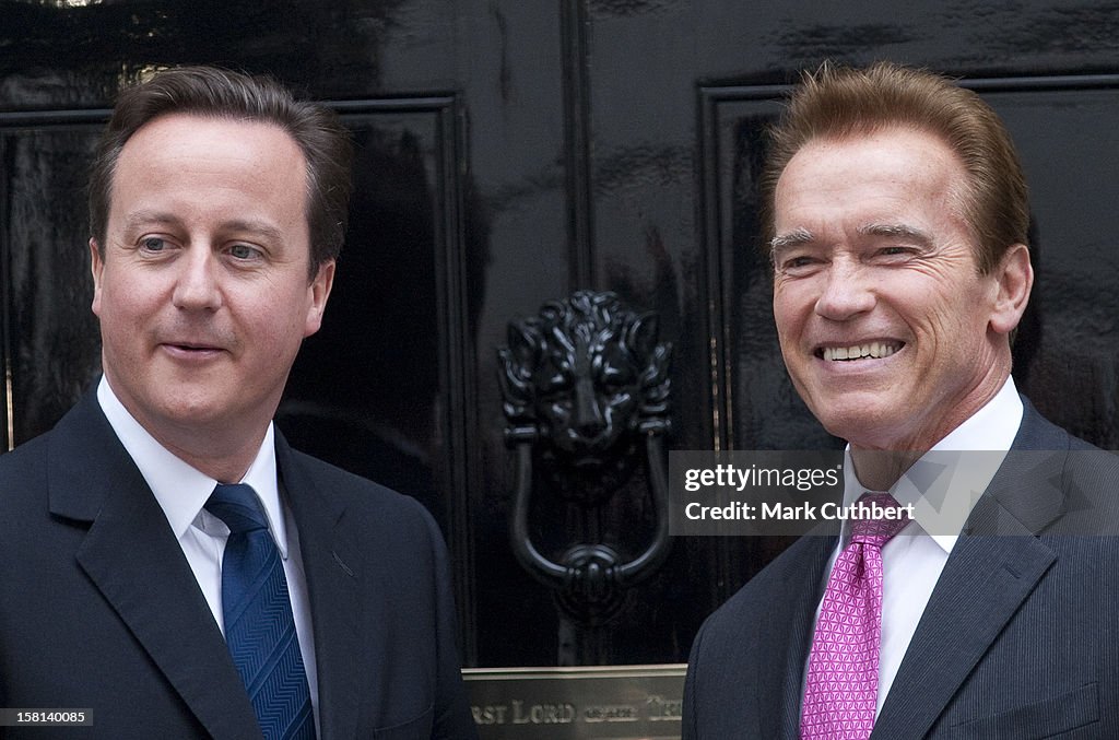 Governor Of California Arnold Schwarzenegger Meets David Cameron