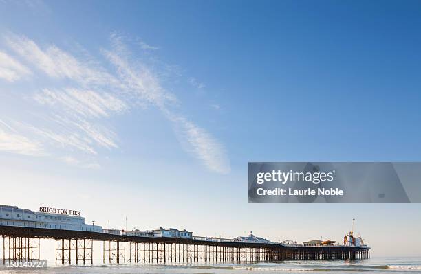 brighton pier, sussex, england - palace pier fotografías e imágenes de stock