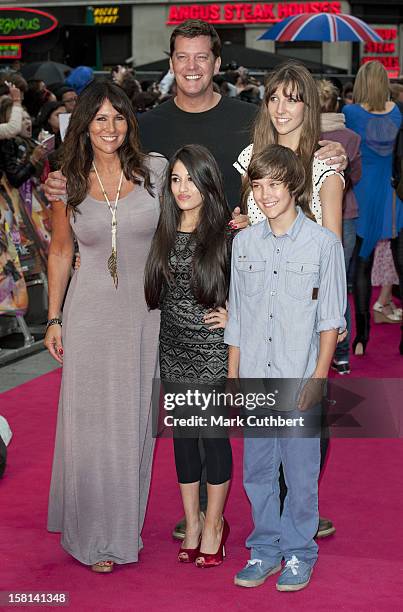 Linda Lusardi With Husband Sam Kane And Their Family Arriving For The Premiere Of Katy Perry Part Of Me 3D At The Empire Cinema, Leicester Square,...