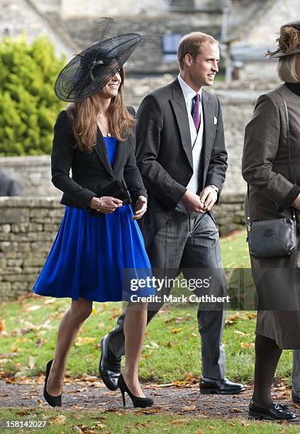 Prince William And Kate Middleton Attend The Wedding Of Harry Meade At St Peter And St Paul Church In Northleach, Gloucs.