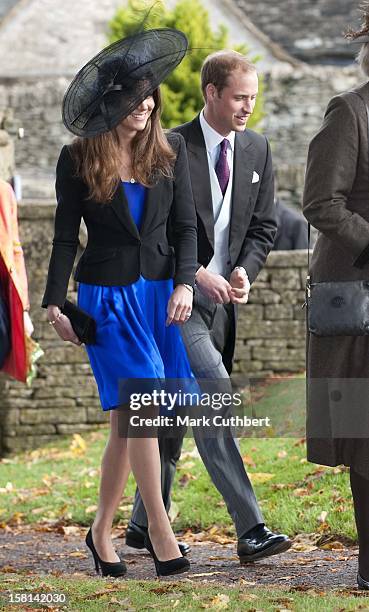Prince William And Kate Middleton Attend The Wedding Of Harry Meade At St Peter And St Paul Church In Northleach, Gloucs.
