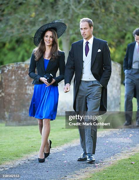 Prince William And Kate Middleton Attend The Wedding Of Their Friends Harry Mead And Rosie Bradford In The Village Of Northleach, Gloucestershire.