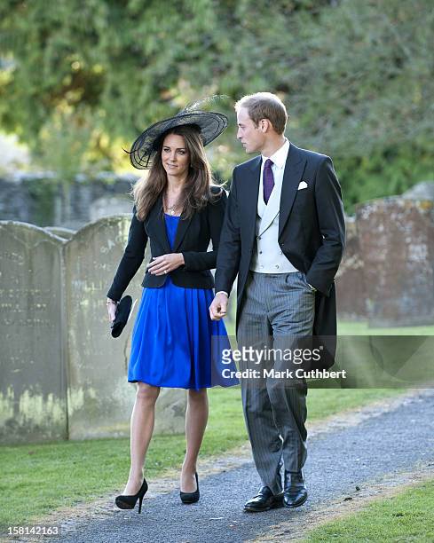 Prince William And Kate Middleton Attend The Wedding Of Their Friends Harry Mead And Rosie Bradford In The Village Of Northleach, Gloucestershire.