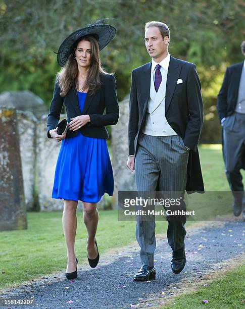 Prince William And Kate Middleton Attend The Wedding Of Their Friends Harry Mead And Rosie Bradford In The Village Of Northleach, Gloucestershire.