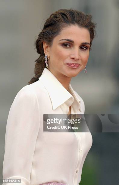 Queen Rania Of Jordan Attends The Wedding Of Crown Prince Felipe Of Spain & Letizia Ortiz Rocasolano In Madrid. .