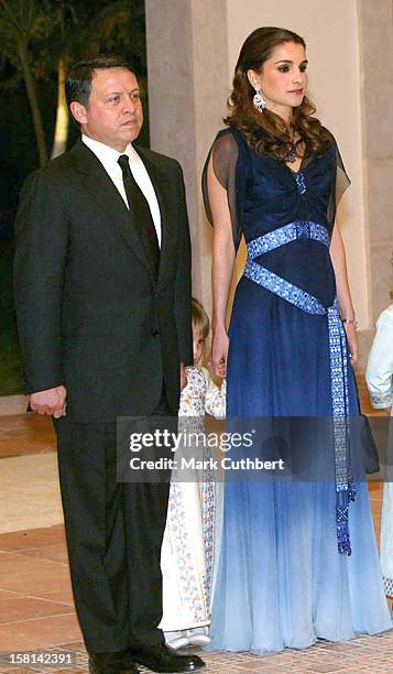 King Abdullah & Queen Rania At The Wedding Celebrations Of Crown Prince Hamzah Bin Al Hussein Of Jordan & Princess Noor In Amman. .