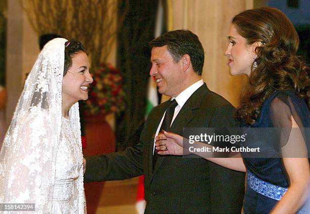 King Abdullah & Queen Rania At The Wedding Celebrations Of Crown Prince Hamzah Bin Al Hussein Of Jordan & Princess Noor In Amman. .