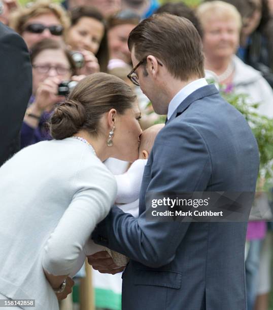 Princess Victoria Of Sweden And Prince Daniel Of Sweden With Their Daughter Princess Estelle Of Sweden At Birthday Celebrations For Victorias 35Th...