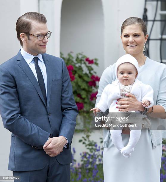 Princess Victoria Of Sweden And Prince Daniel Of Sweden With Their Daughter Princess Estelle Of Sweden At Birthday Celebrations For Victorias 35Th...
