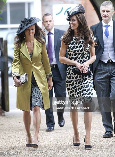 Catherine, Duchess Of Cambridge And Pippa Middleton Attend The Wedding Of Sam Waley-Cohen And Annabel Ballin At St. Michael And All Angels Church In...