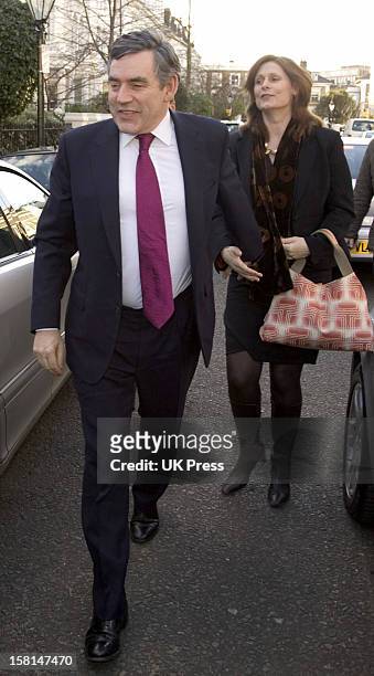 Gordon Brown Attends The Society Wedding Of Alan Parker & Jane Hardman At Christ Church In Kensington, London.9/3/07 .