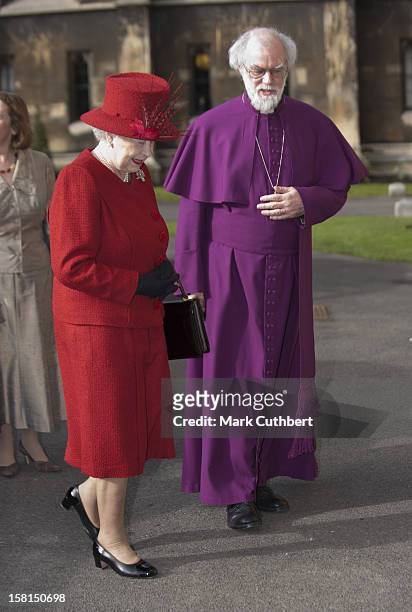 Hm Queen Elizabeth Ll & The Duke Of Edinburgh Are Greeted By Dr Rowan Williams, Archbishop Of Canterbury And His Wife Jane As They Attend A...