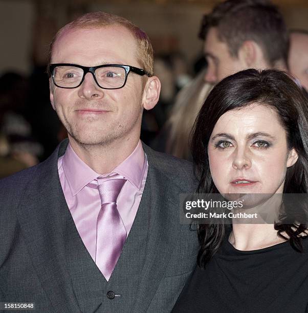 Simon Pegg And Wife Maureen Arriving For The European Premiere Of Paul, Empire Cinema, London.