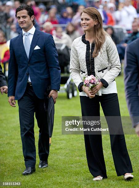 Princess Madeleine And Carl Philip Of Sweden Of Sweden During Princess Victoria Of Sweden'S 34Th Birthday Concert In Oland, Sweden.