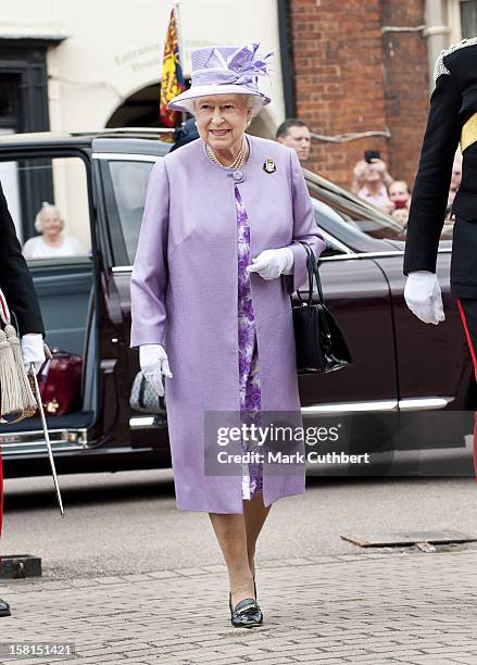 Queen Elizabeth Ii, Colonel-In-Chief, The Royal Mercian And Lancastrian Yeomanry, Attends The Regiment'S Homecoming Parade At Lichfield Cathedral...