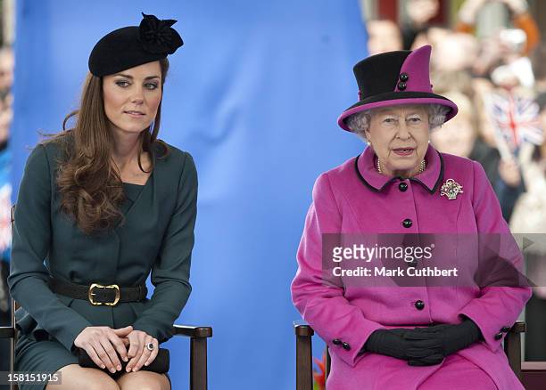 Following Lunch, The Queen, Accompanied By The Duke Of Edinburgh And The Duchess Of Cambridge, Visit The Clock Tower In Leicester City Centre To...