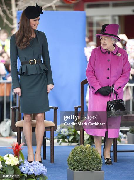 Following Lunch, The Queen, Accompanied By The Duke Of Edinburgh And The Duchess Of Cambridge, Visit The Clock Tower In Leicester City Centre To...