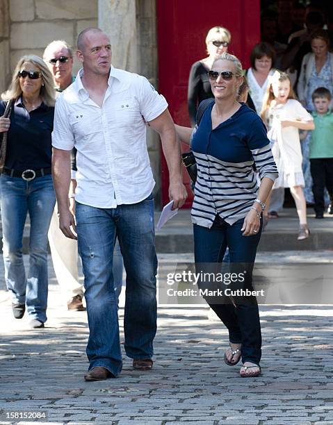 Zara Phillips And Mike Tindall Attend The Rehearsal At Canongate Kirk In Edinburgh Before Their Wedding.