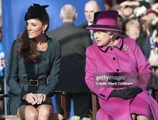 Following Lunch, The Queen, Accompanied By The Duke Of Edinburgh And The Duchess Of Cambridge, Visit The Clock Tower In Leicester City Centre To...