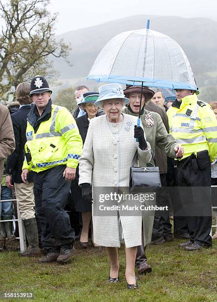 The Queen And The Duke Of Edinburgh Visit Glanusk Park, Near Crickhowell, Wales To Attend 'Diamonds In The Park' A Festival Of Rural Activities And...