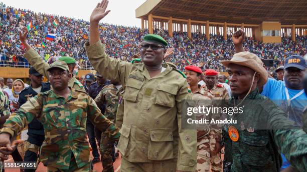 Mohamed Toumba, one of the leading figures of the National Council for the Protection of the Fatherland, attends the demonstration of coup supporters...