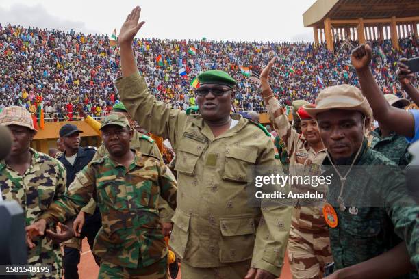 Mohamed Toumba, one of the leading figures of the National Council for the Protection of the Fatherland, attends the demonstration of coup supporters...