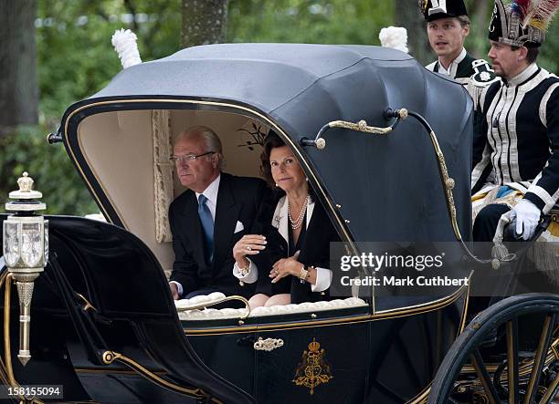 King Carl Xvi Gustaf And Queen Silvia Of Sweden At The Opening Of The Parliamentary Session, The Riksdag, Stockholm.