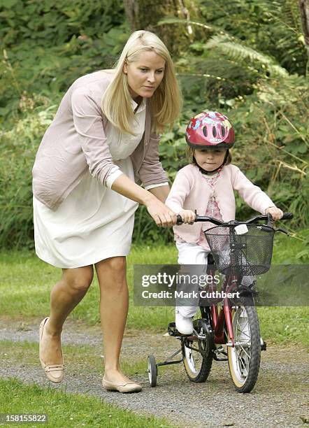 Crown Prince Haakon Of Norway, Crown Princess Mette-Marit, Daughter Princess Ingrid Alexandra, Prince Sverre Magnus & Mette'S Son Marius Attend A...