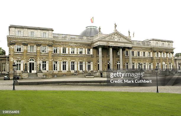 The Queen & The Duke Of Edinburgh Visit To Belguim.Official Photograph With King Albert & Queen Paola Of Belgium At Laeken Castle In Brussels. .