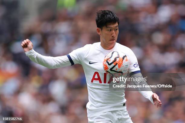 Son Heung Min of Tottenham Hotspur during the pre-season friendly match between Tottenham Hotspur and Shakhtar Donetsk at Tottenham Hotspur Stadium...