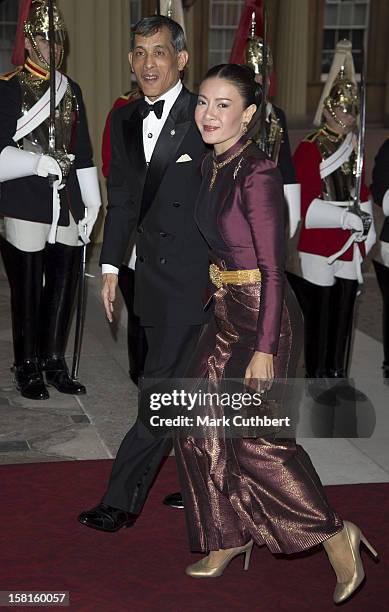 The Crown Prince Of Thailand And Princess Srirasm Of Thailand Arriving For A Dinner Hosted By Prince Charles, Prince Of Wales And Camilla, Duchess Of...
