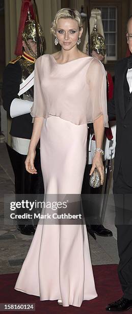 Prince Albert Ii Of Monaco And Princess Charlene Of Monaco Arriving For A Dinner Hosted By Prince Charles, Prince Of Wales And Camilla, Duchess Of...