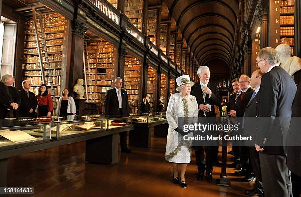 Queen Elizabeth Ll And Duke Of Edinburgh Visit Trinity College In Dublin During The State Visit To Ireland.