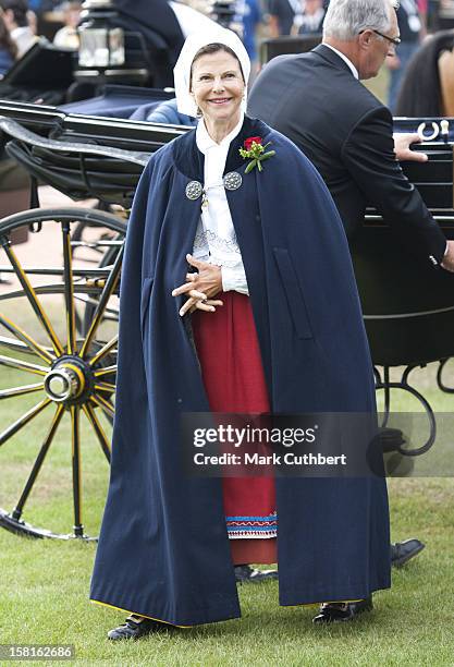 Queen Silvia Of Sweden At A Concert Celebrating Victorias 35Th Birthday At Borgholm'S Idrottsplats In Borgholm, Sweden.