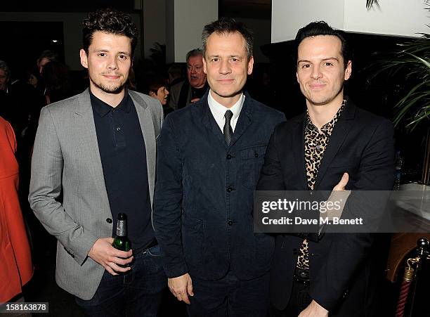 Sam Yates, director Michael Grandage and Andrew Scott attend an after party celebrating the press night performance of the Michael Grandage Company's...
