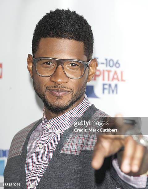 Usher Attending The Capital Fm Summertime Ball At Wembley Stadium.