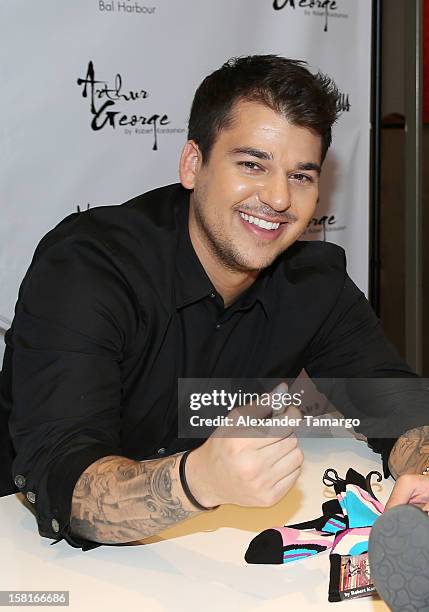 Rob Kardashian presents his Arthur George Socks Collection at Neiman Marcus Bal Harbour at Neiman Marcus on December 10, 2012 in Miami Beach, Florida.