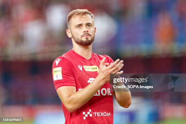 Szymon Sobczak of Wisla Krakow seen during Fortuna 1 Polish League 2023/2024 football match between Wisla Krakow and Stal Rzeszow at Krakow Municipal...