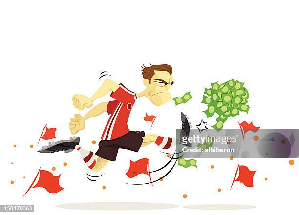 rich professional soccer / football player - football player vector stock illustrations