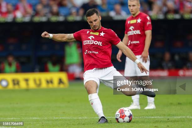 Angel Rodado of Wisla Krakow seen during Fortuna 1 Polish League 2023/2024 football match between Wisla Krakow and Stal Rzeszow at Krakow Municipal...