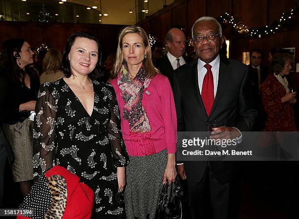 Actress Monica Dolan, Kate McCann, mother of Madeleine McCann, and Sir Trevor McDonald attend the Missing People Carol Service at...