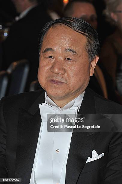 Nobel Prize in Literature laureate, author Mo Yan of China, attends the Nobel Banquet at Town Hall on December 10, 2012 in Stockholm, Sweden.