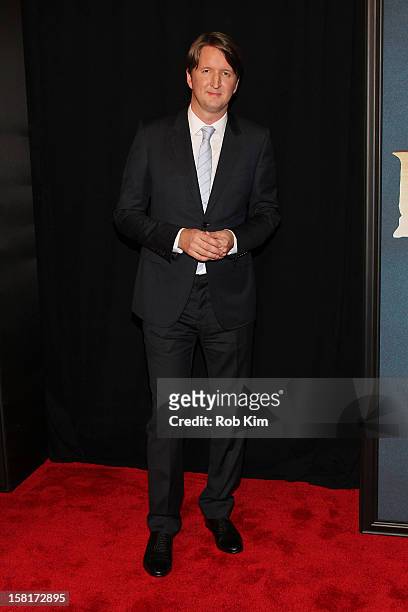 Director Tom Hooper attends the "Les Miserables" New York premiere at the Ziegfeld Theater on December 10, 2012 in New York City.
