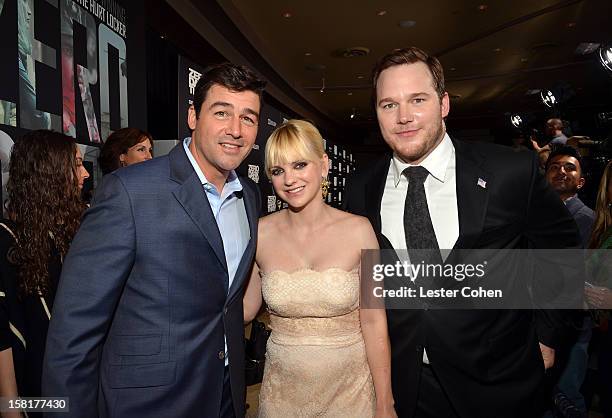 Actors Kyle Chandler, Anna Faris, and Chris Pratt attend the "Zero Dark Thirty" Los Angeles Premiere at Dolby Theatre on December 10, 2012 in...