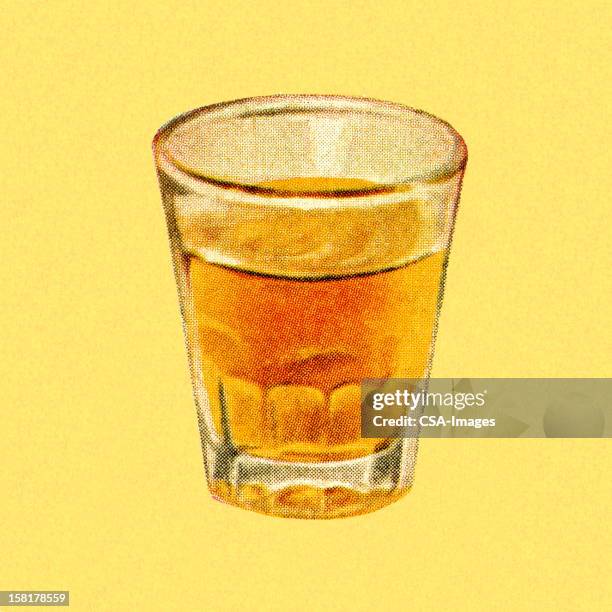 stockillustraties, clipart, cartoons en iconen met shot glass of liquor - studio shot