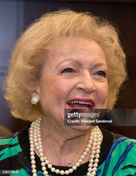 Actress Betty White promotes her new book "Betty & Friends" at Barnes & Noble bookstore at The Grove on December 10, 2012 in Los Angeles, California.