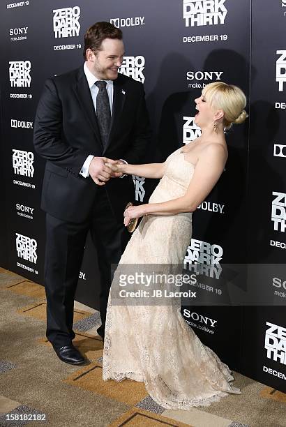 Chris Pratt and Anna Faris attend the "Zero Dark Thirty" Los Angeles premiere at Dolby Theatre on December 10, 2012 in Hollywood, California.