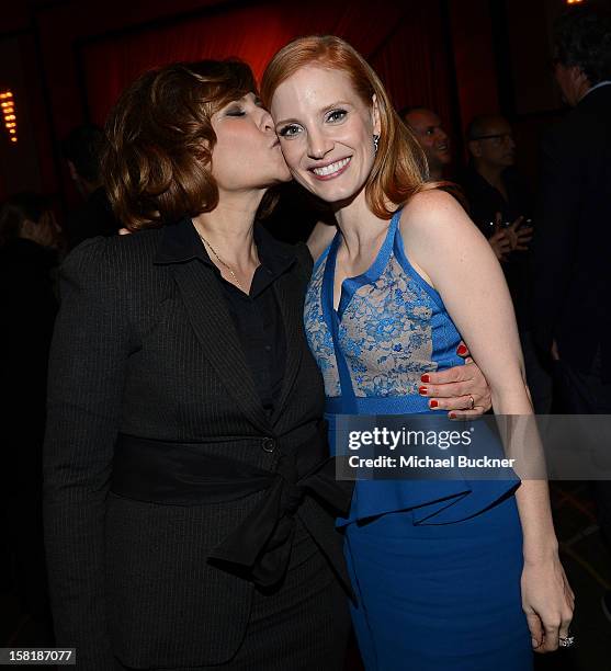 Co-Chairman-Sony Pictures Entertainment Amy Pascal and actress Jessica Chastain attend the after party for the premiere of Columbia Pictures' "Zero...