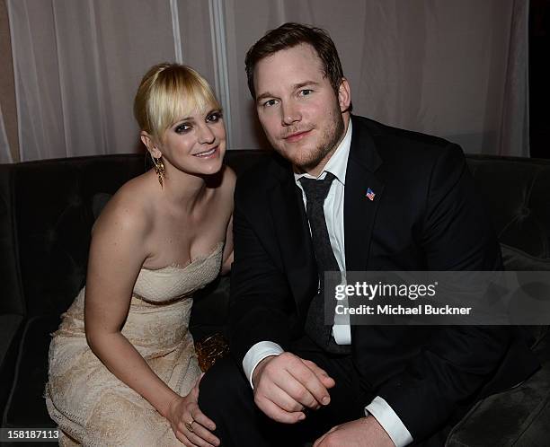 Actress Anna Faris and actor Chris Pratt attend the after party for the premiere of Columbia Pictures' "Zero Dark Thirty" at the Dolby Theatre on...